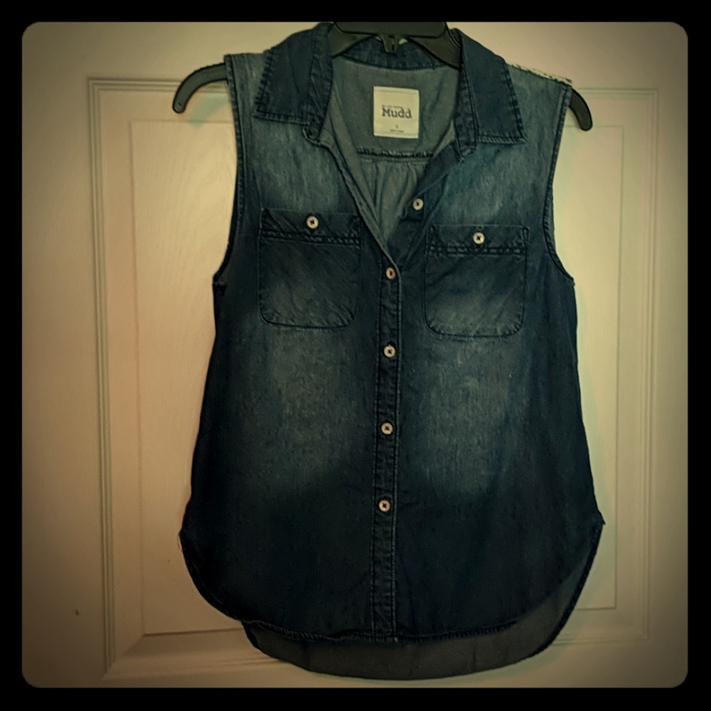Denim/crochet top